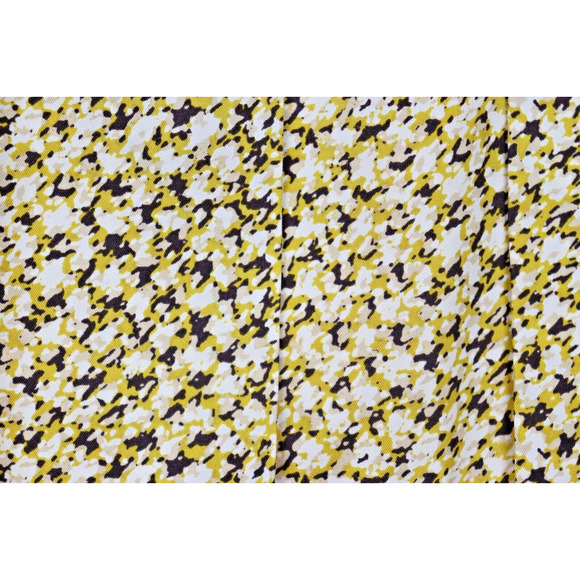 Banana Republic 100% Silk Skirt Size 2 Pleated Yellow Geo Print Preppy Twee - Picture 2 of 6